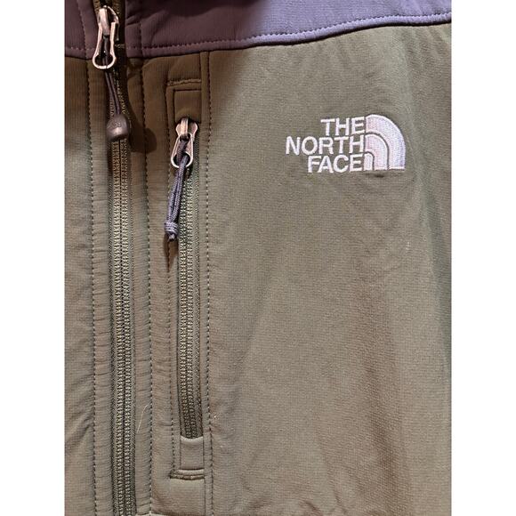 North face men’s Xl apex fleece lined full zip green and gray jacket - Picture 4 of 13